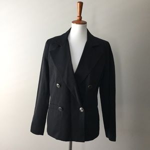 CAbi Lux Tux Black Blazer #987 Leopard Lining